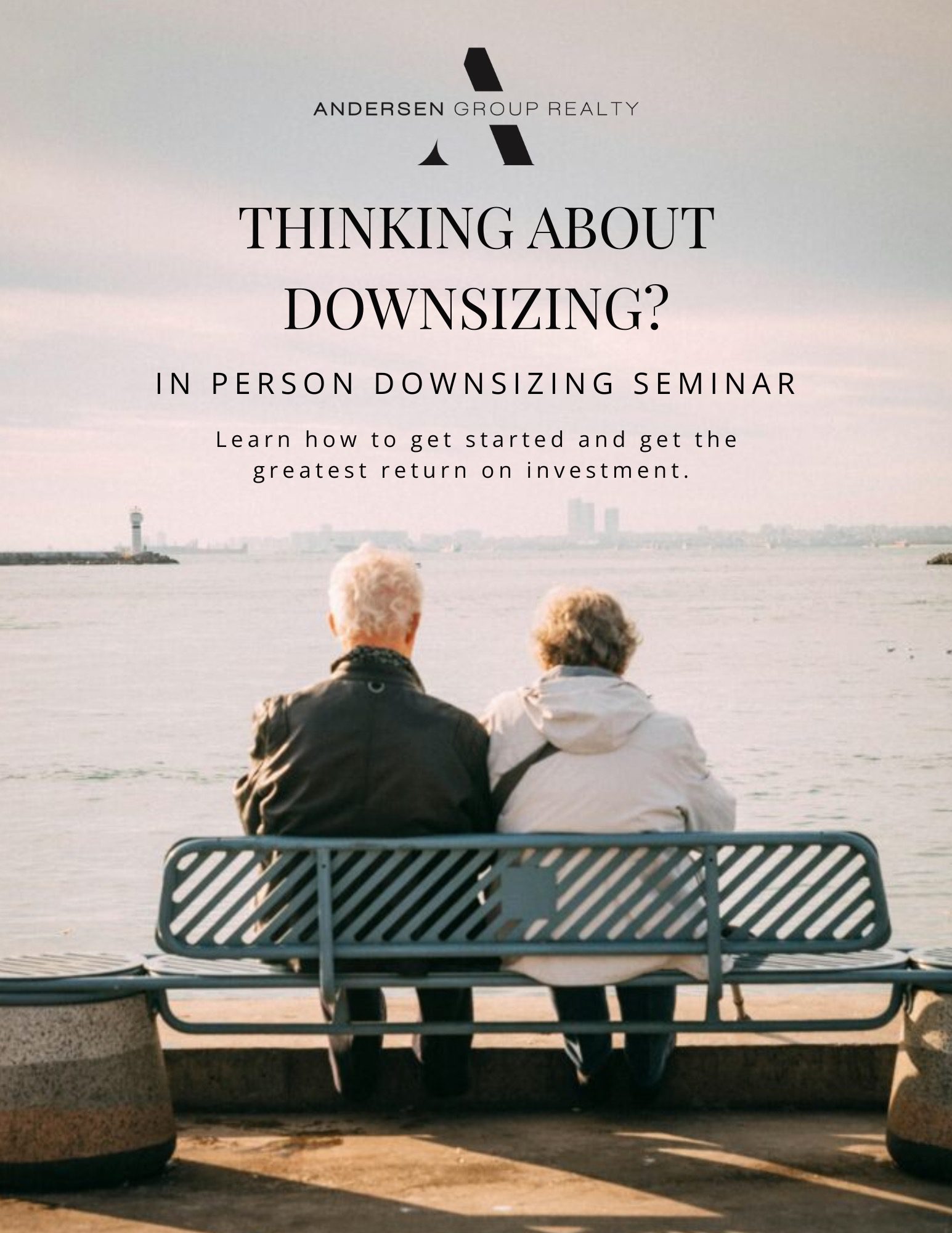 Andersen Group Realty in-person downsizing seminar flyer